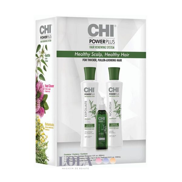 Набір для зміцнення і росту волосся Chi Power Plus 3pc Kit (Шампунь 355 мл + Кондиціонер 355 мл + Вітамінний комплекс 104 мл) 633911795613 фото