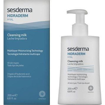 Очищающее молочко для снятия макияжа для чувствительной кожи Sesderma Hidraderm 200 мл 8429979452054 фото